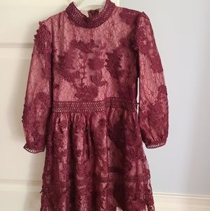 Ivy city co mini Verona dress in wine
